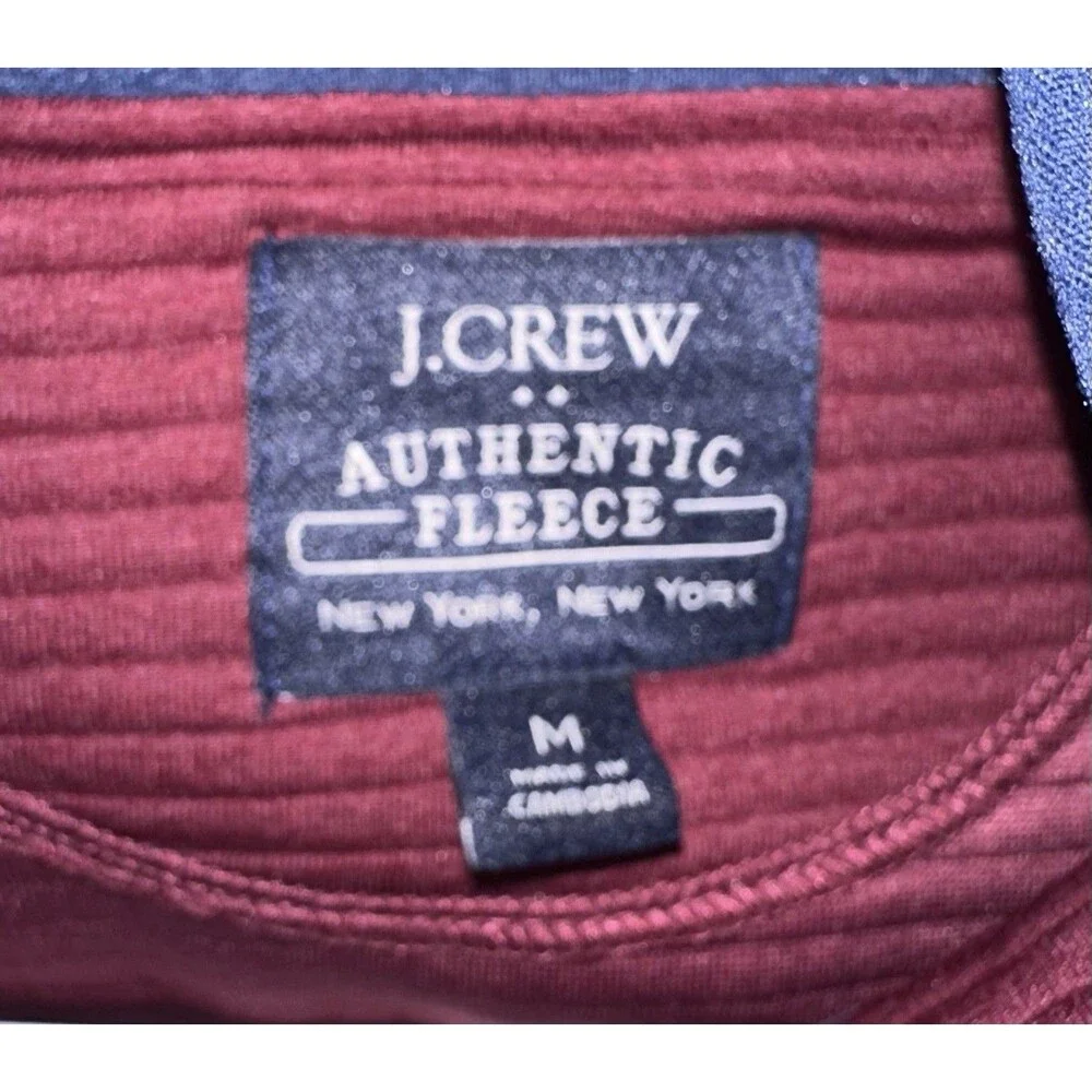 J.Crew Authentic Fleece Ribbed Snap Pullover Sweatshirt Men M